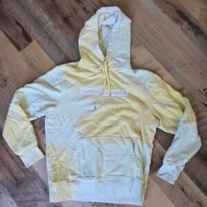 AE American Eagle Yellow Tie Dyed Hoodie Sweatshirt Size Small